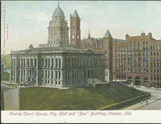 postcard image of Omaha courthouse & city hall