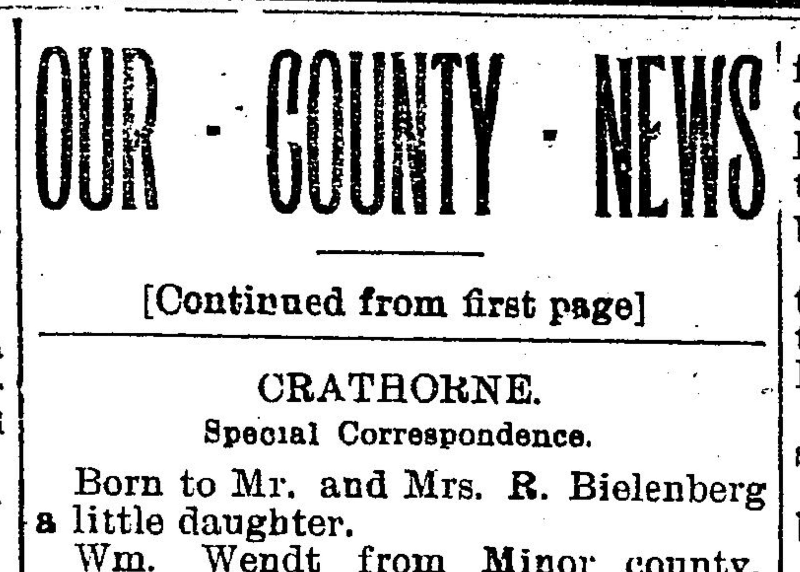 birth announcement in newspaper